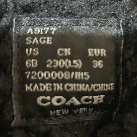 Coach Sage All Weather Leather Nylon Boots 6 Black 36 EUR - Picture 8 of 14